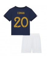 Francie Kingsley Coman #20 Domácí dres pro děti MS 2022 Krátký Rukáv (+ trenýrky)